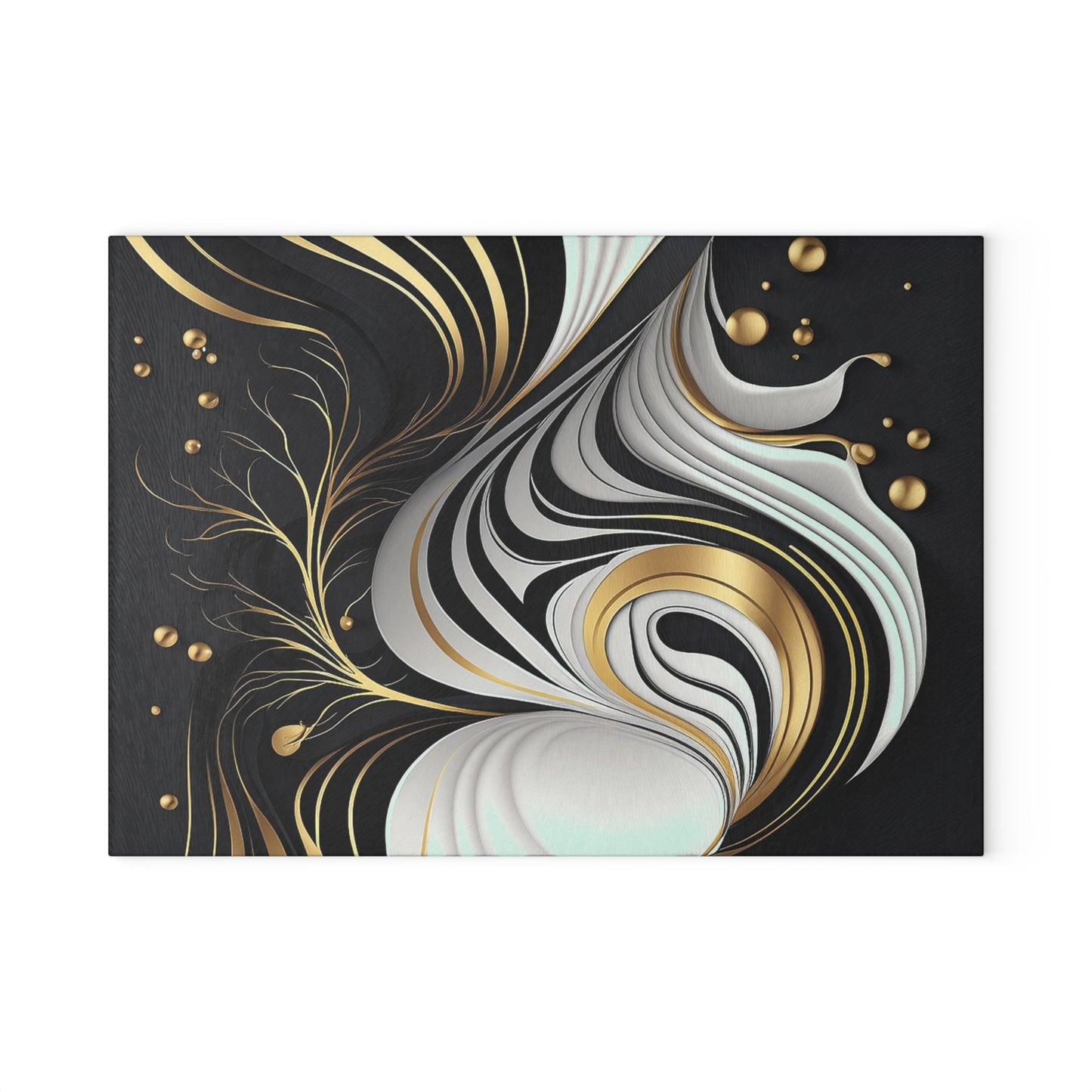 Elegant Abstract Glass Cutting Board, Modern Kitchen Decor, Housewarming Gift, Cooking Accessories, Unique Serving Tray