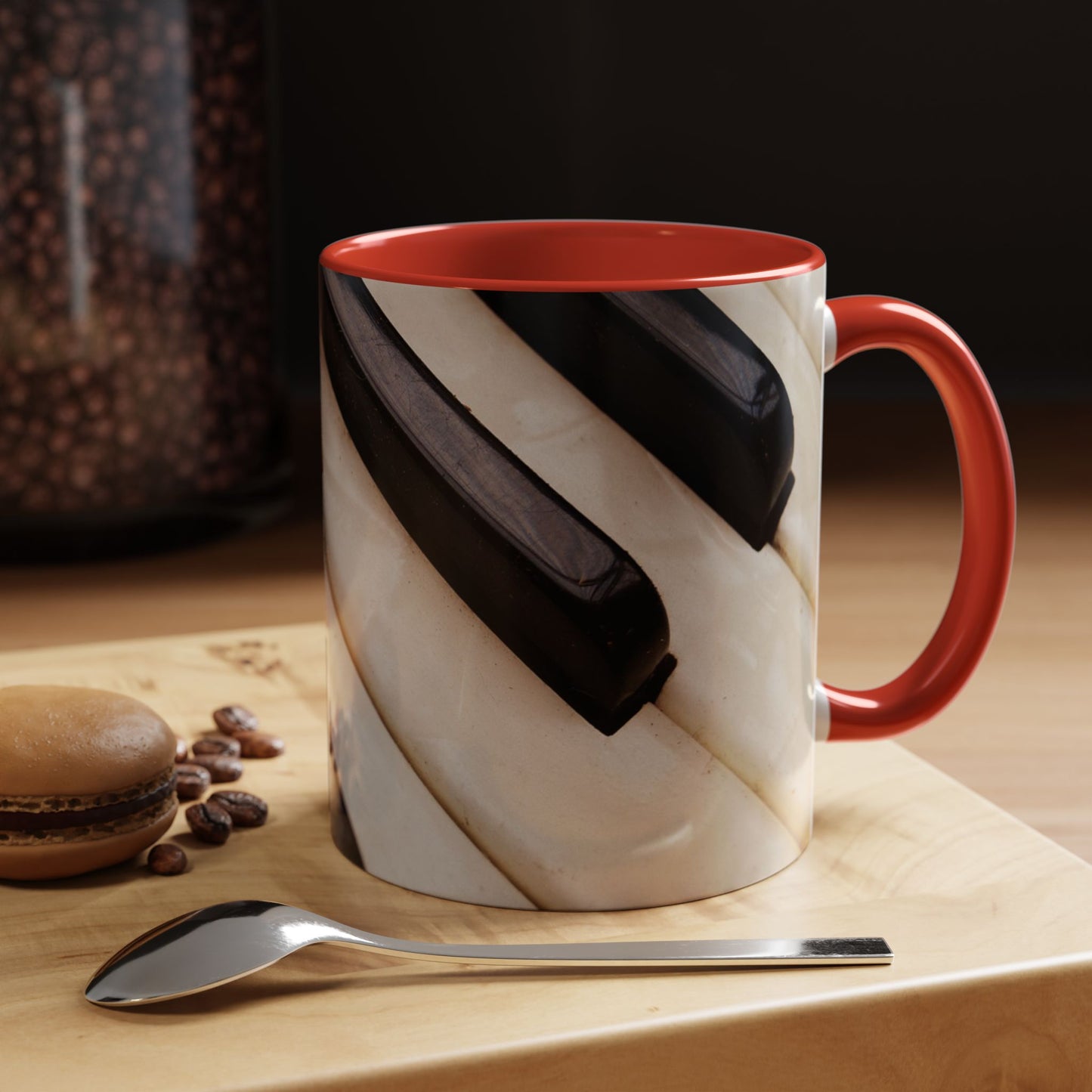 Musical Accent Coffee Mug | Piano Design, Coffee Lover Gift, Musician Mug, Stylish Drinkware, Home & Office Decor