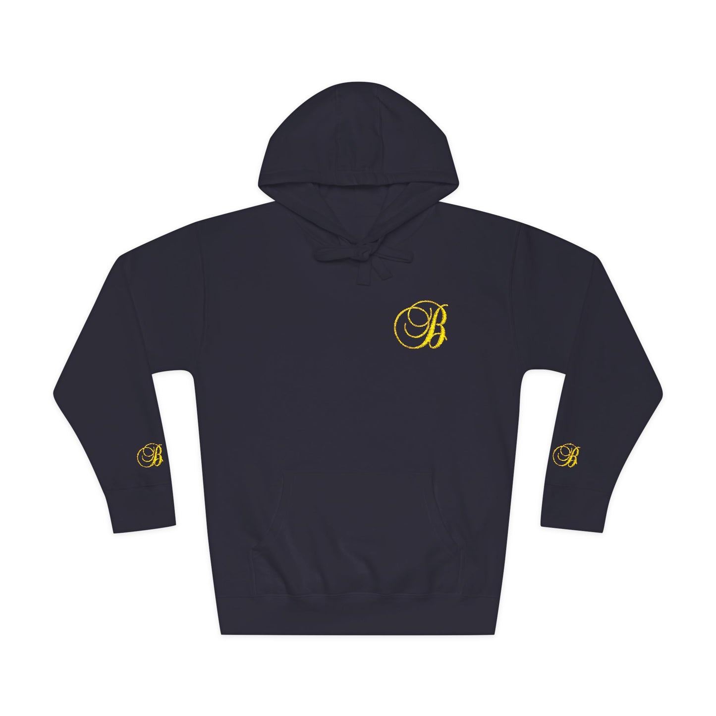 Coral Gold Floral Initial Hoodie — Monogram 'B' Casual Pullover