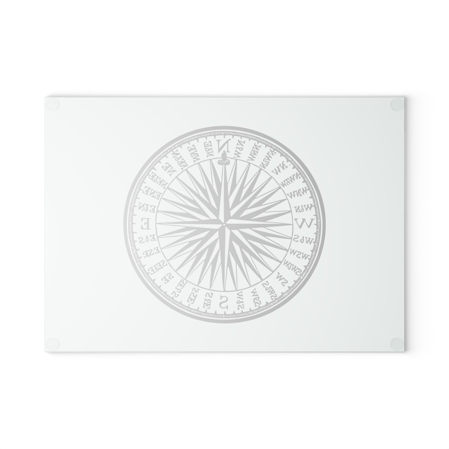 Nautical Compass Glass Cutting Board - Coastal Kitchen Decor, Perfect Gift for Chefs, Housewarming, Maritime Themed Events