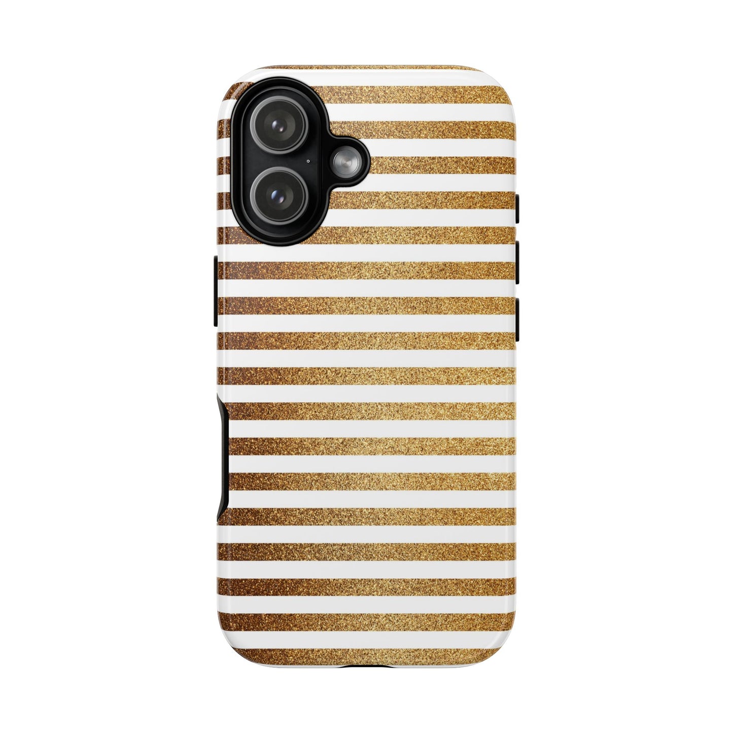 Glamorous Gold Striped Phone Case | Tough Cases, Stylish Phone Cover, Chic Accessories, Gift for Her, Fashionable Tech