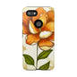 Floral Phone Case with Orange Flower Design, Tough Phone Cover, Floral Gift, Stylish Tech Accessory, Nature Lovers, Spring Vibes