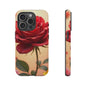 Floral Phone Case with Red Rose Design, Tough Phone Cover, Flower Print, Gift for Her, Stylish Accessory, Floral Aesthetic