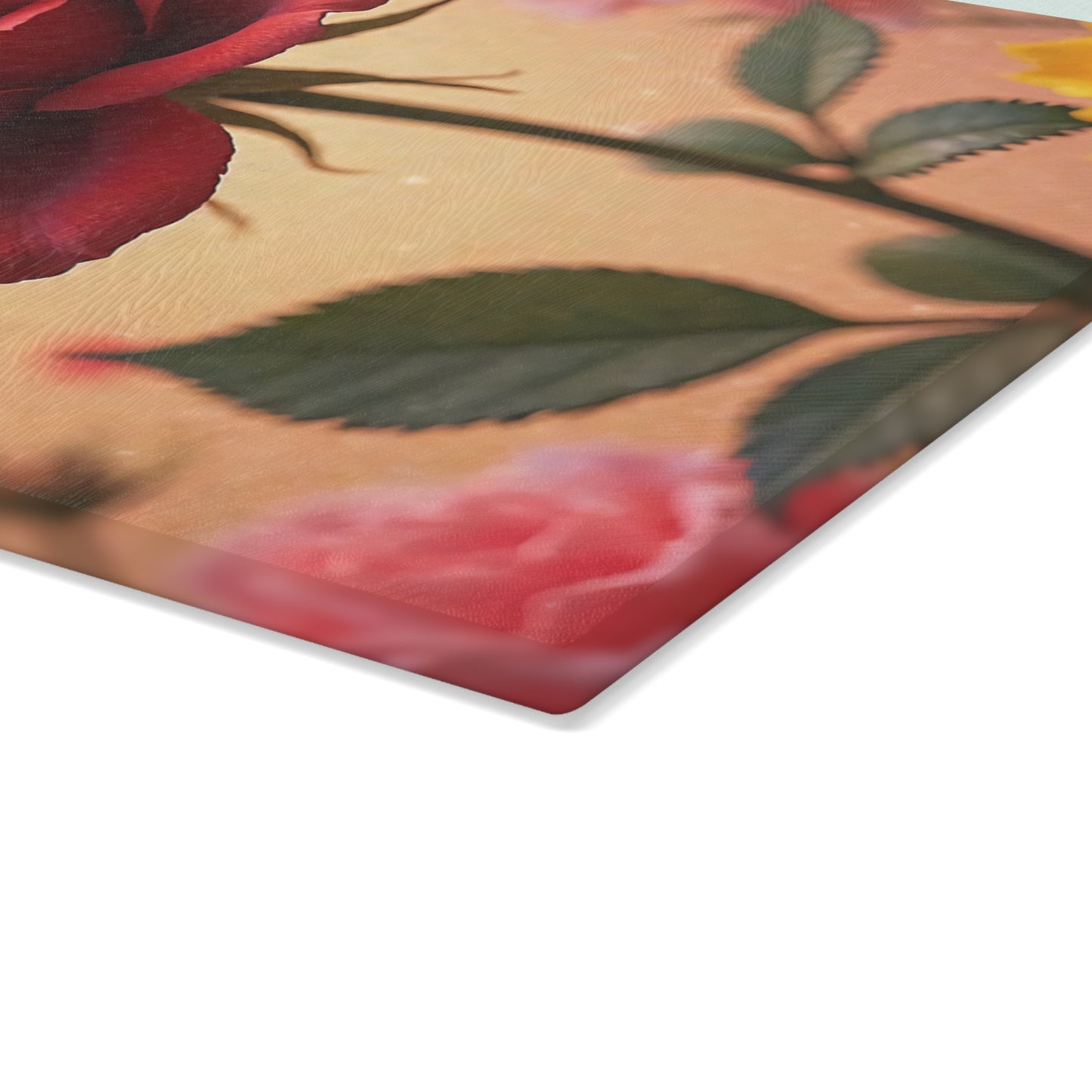Romantic Floral Glass Cutting Board, Kitchen Decor, Wedding Gift, Home Cooking, Unique Housewarming Gift, Gift for Her