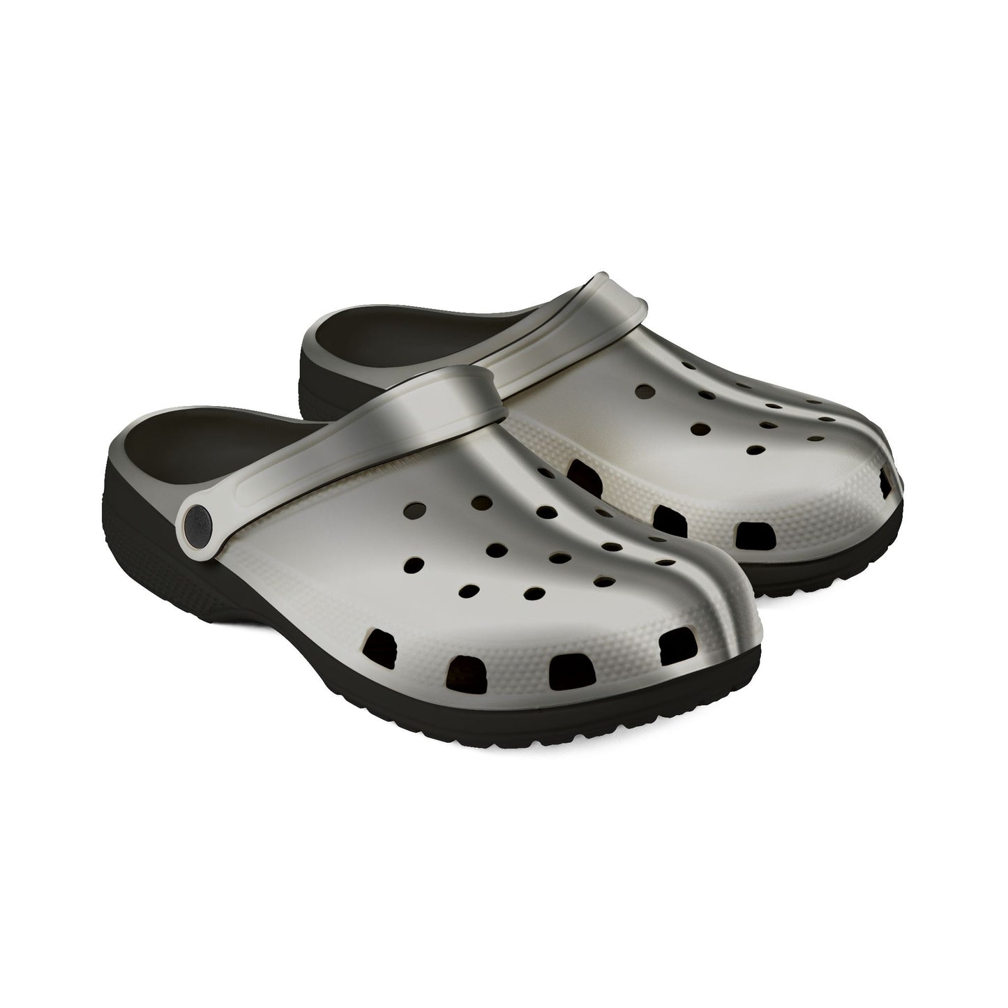 Metallic Silver EVA Clogs — Lightweight Foam Garden & Water Shoes