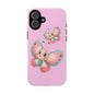 Cute Butterfly Phone Case, Tough Phone Cover, Girly Phone Accessory, Unique Gift for Her, Kids Phone Case, Floral Design Case