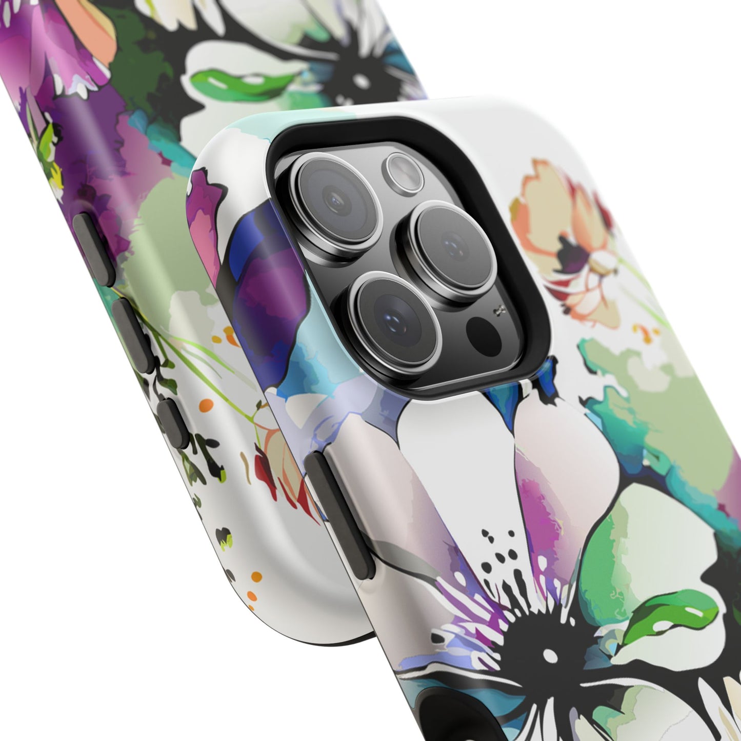 Floral Watercolor Magnetic Phone Case — Impact‑Resistant Protective Cover