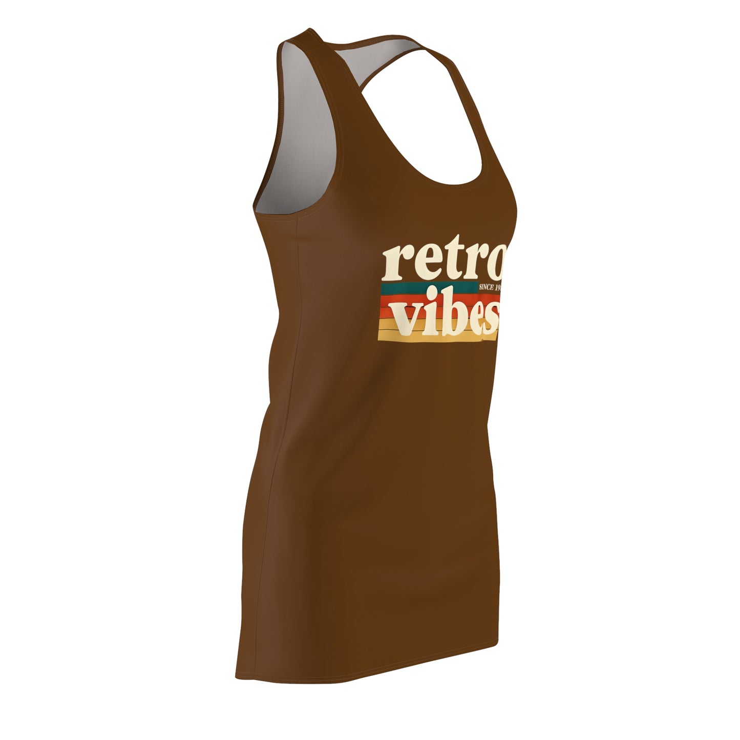 Retro Vibes Women's Racerback Dress, Casual Summer Dress, Boho Chic Dress, Vintage Inspired Apparel, Perfect for Festivals, Great Gift Idea