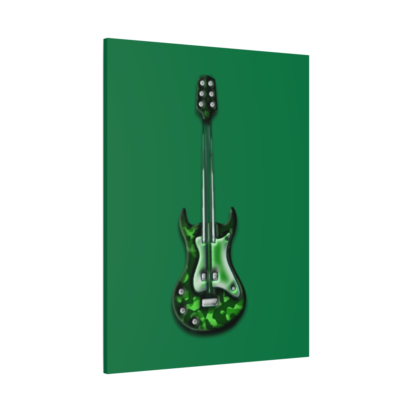Green Electric Guitar Canvas Art, Music Wall Decor, Rock n Roll Gift, Guitar Lover's Art, Stretched Green Canvas, Home Theater Decor