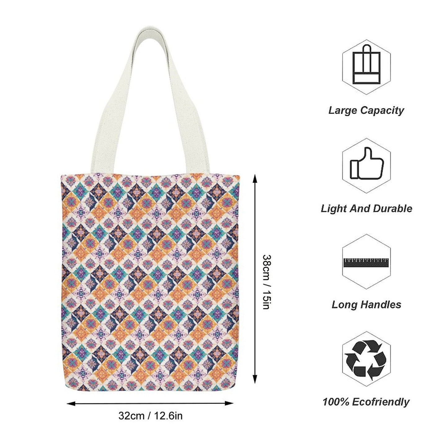 Canvas Material Tote Bags with Interior Pocket (Dual-sided Printing)