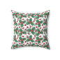 Festive Holly Square Pillow - Cozy Holiday Decor, Throw Cushion, Christmas Gift, Home Accent, Decorative Pillow