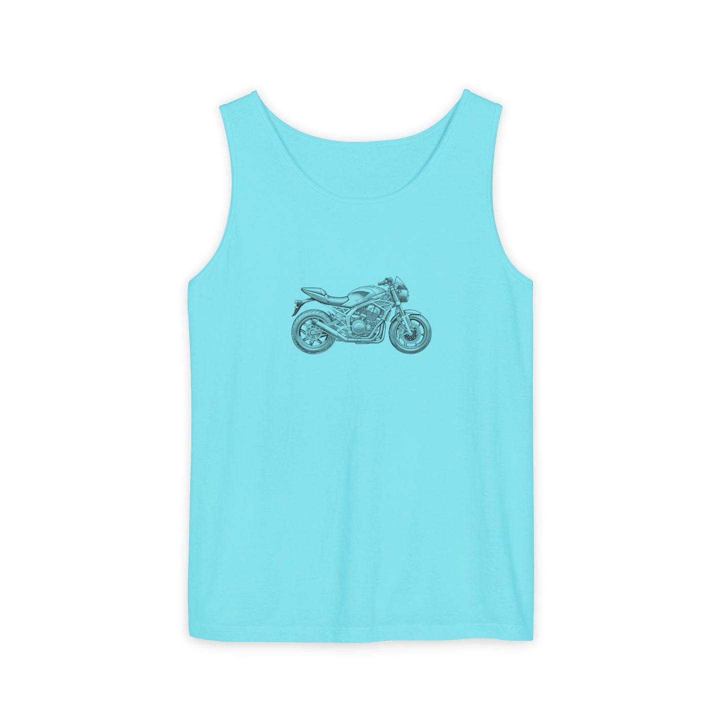 Motorcycle Lover's Unisex Garment-Dyed Tank Top, Biker Apparel, Casual Summer Shirt, Gift for Him or Her, Adorable Motorcycle Graphic, [...]