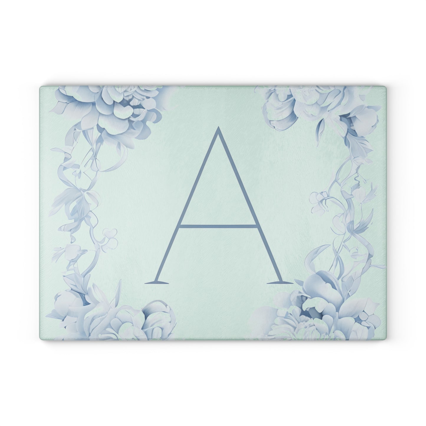Personalized Floral Monogram Glass Cutting Board, Kitchen Decor, Gift for Her, Wedding Gift, Housewarming Gift, Custom Cutting Board