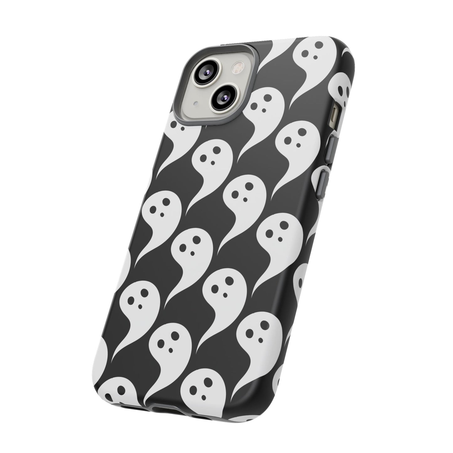 Ghost Pattern Phone Case, Cute Ghost Cell Phone Cover, Halloween Accessory, Spooky Gift, Black and White Phone Case