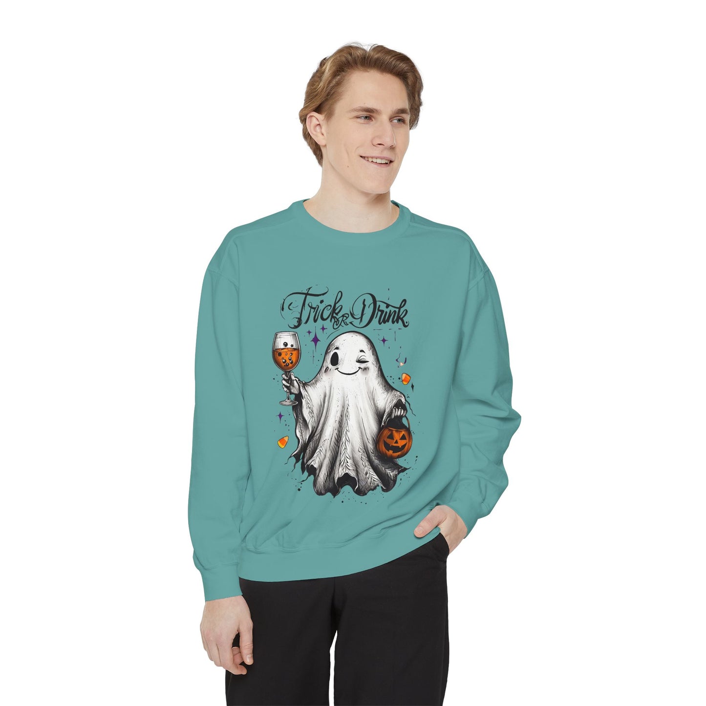 Spooky Ghost Sweatshirt | Trick or Treat Apparel, Halloween Gift, Cozy Unisex Top, Fall Fashion, Casual Wear