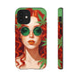 Vibrant Phone Case with Retro Greenery Design, Trendy Case for Casual Look, Gift for Her, Summer Vibes, Unique Phone Accessory