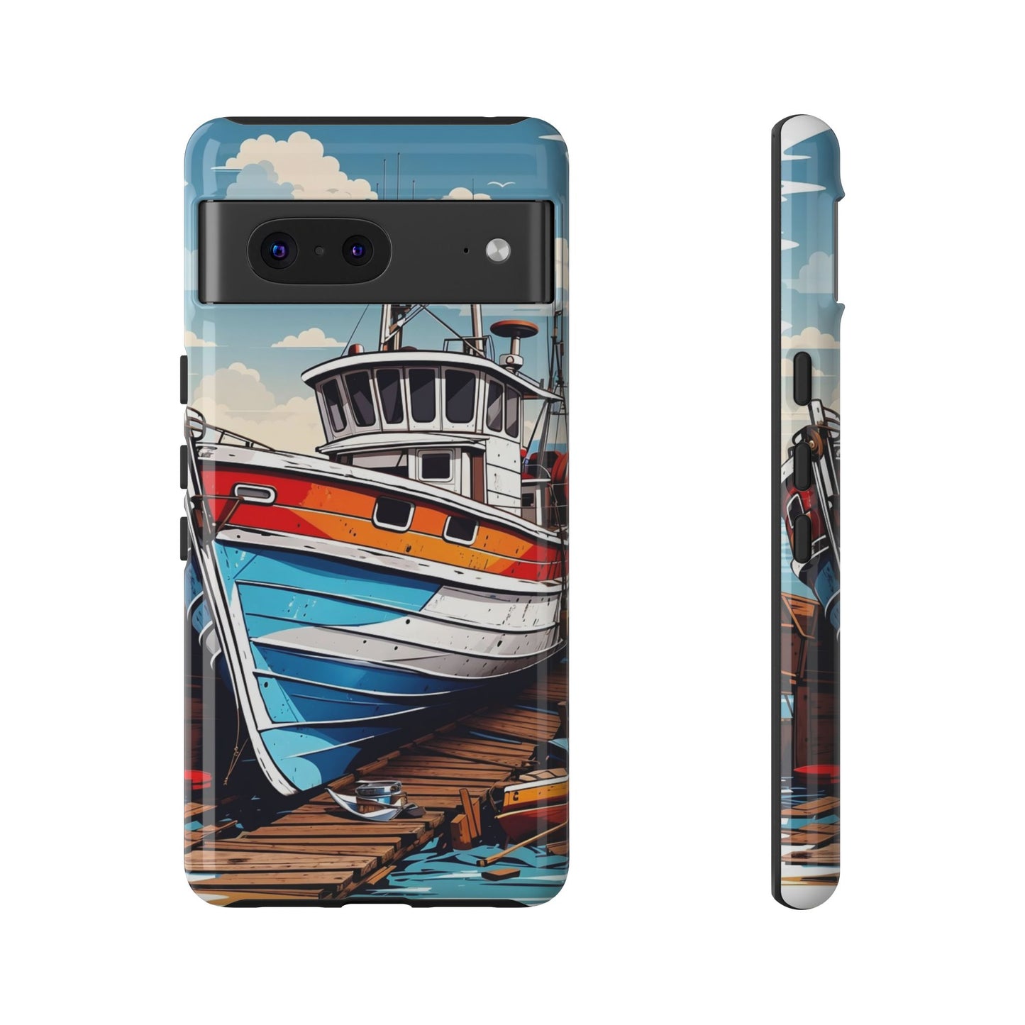 Colorful Fishing Boat Phone Case | Nautical Gift, Marine Design, Coastal Aesthetic, Summer Vibes, Sea Lover's Accessory