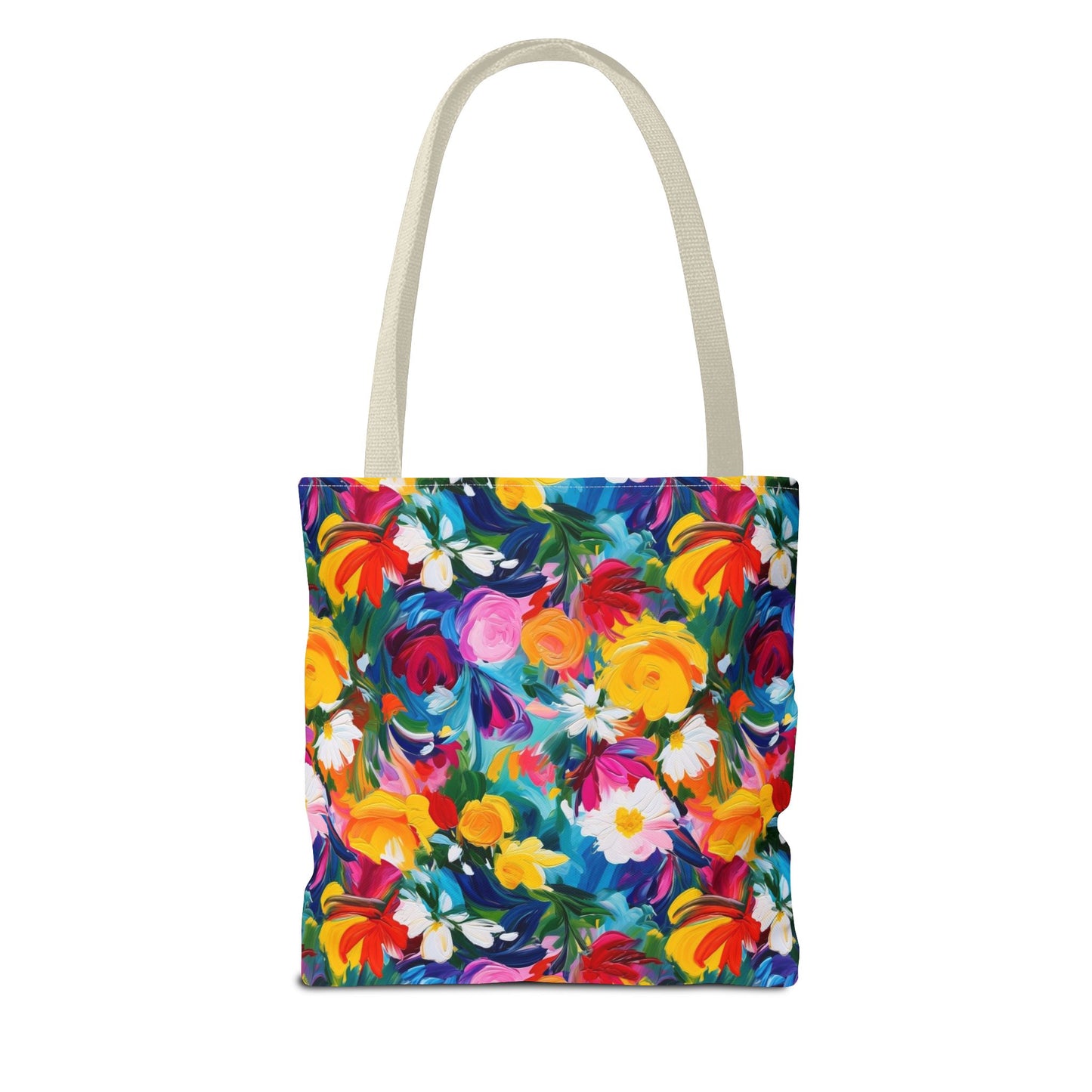 Colorful Floral Tote Bag — Vibrant All-Over Print Shopper