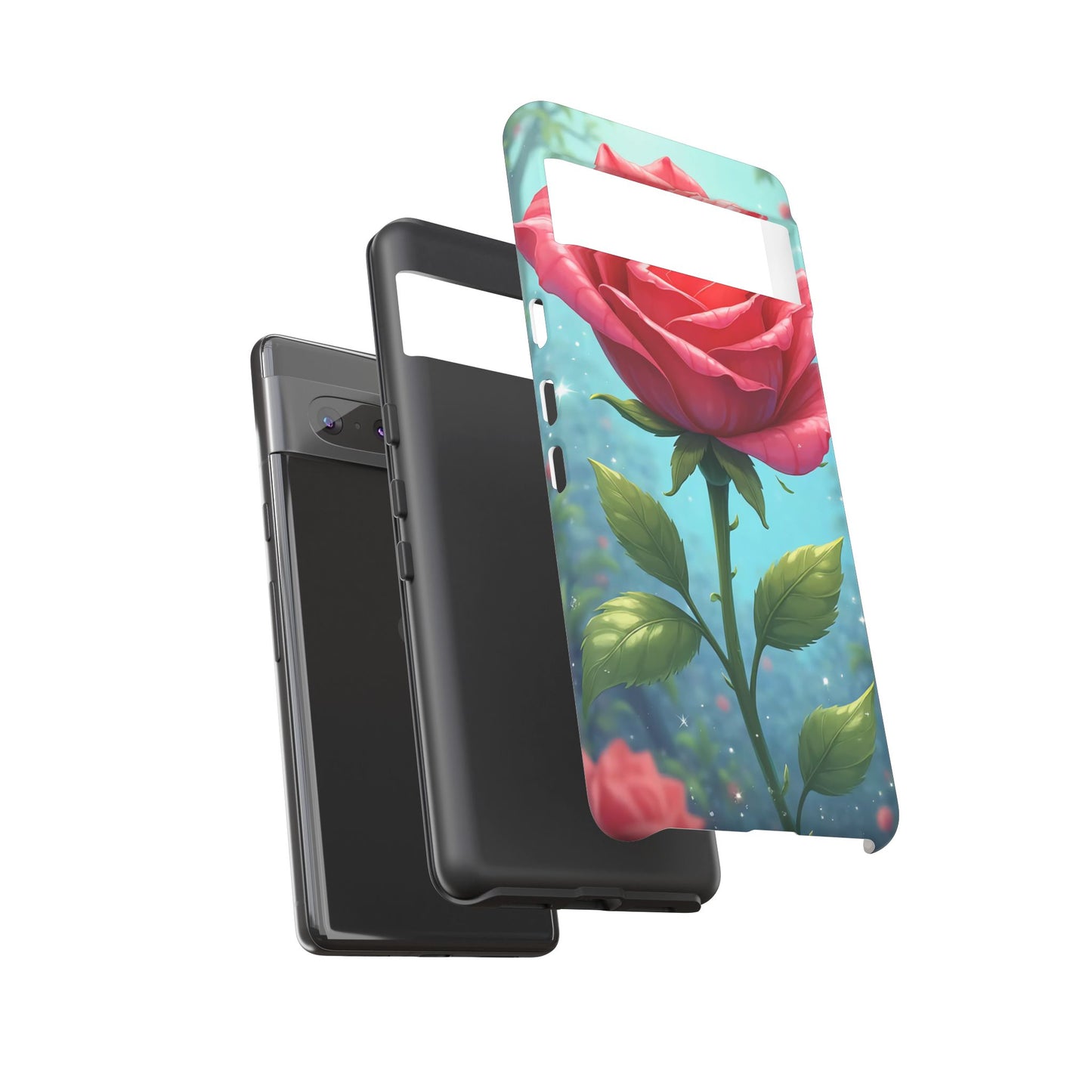 Floral Phone Case, Tough Cases with Elegant Rose Design, Stylish iPhone Cover, Rose Flower Gift for Nature Lovers, Unique Mobile Accessories