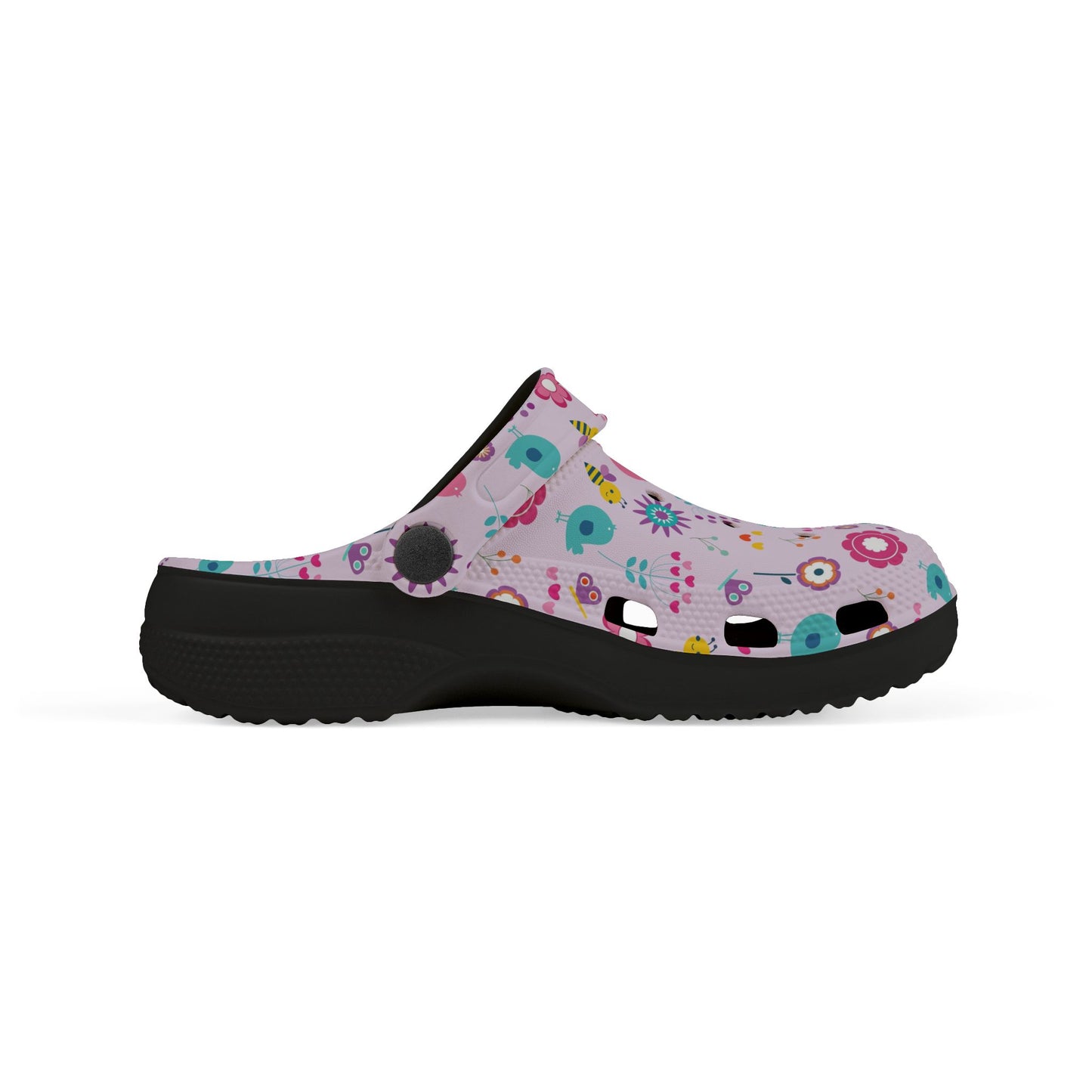 Kids Floral Clogs — Pink EVA Foam Garden Slip-Ons