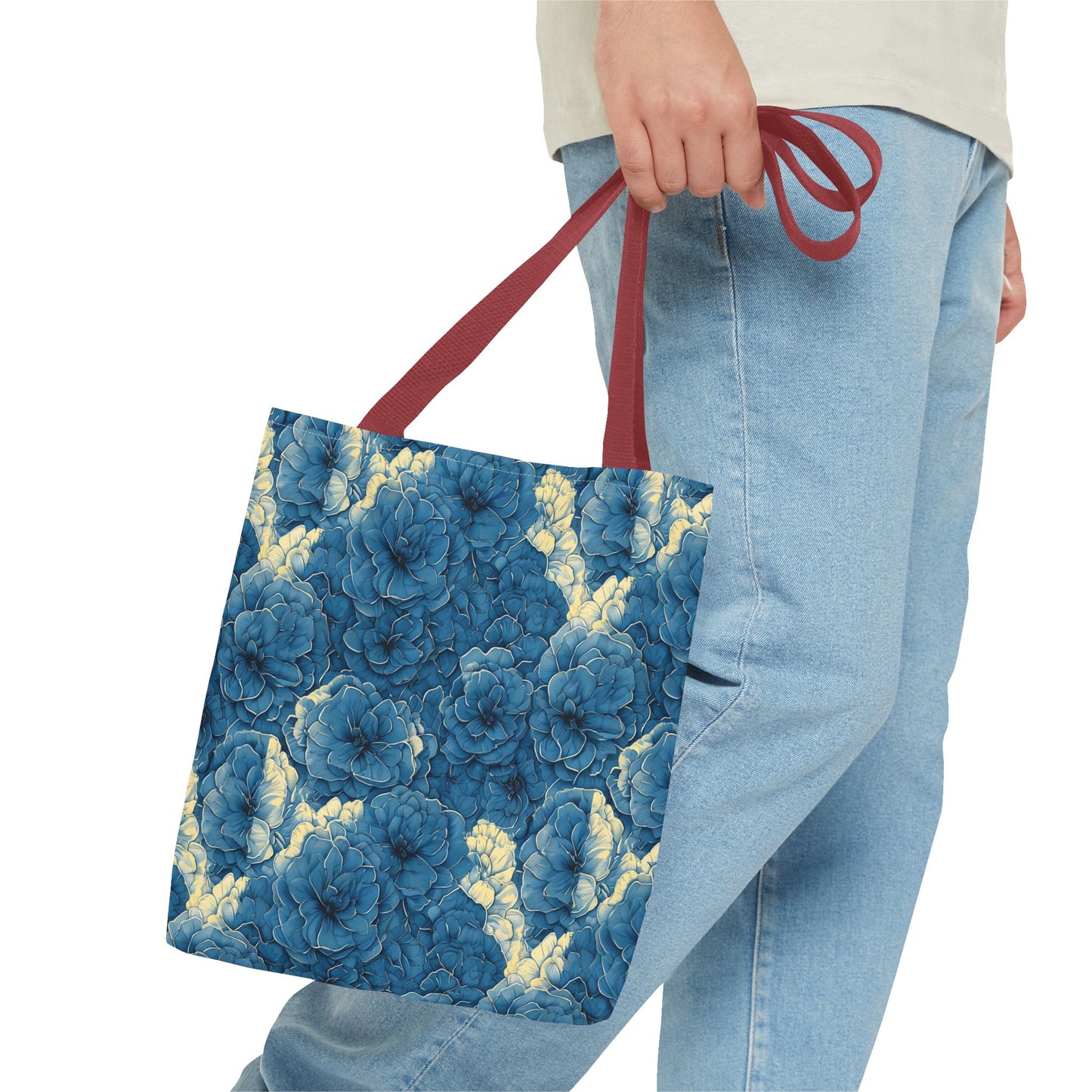 Floral Blue Peony Tote