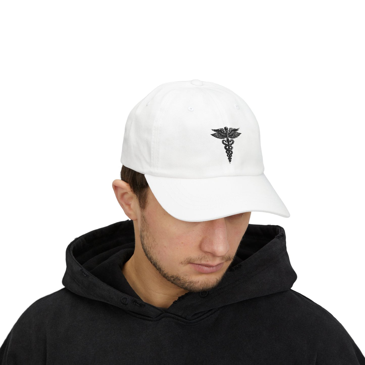 Classic Dad Cap with Caduceus Design - Unisex, Adjustable Cap for Healthcare Professionals, Gifts for Doctors, Medical Students, Casual Wear