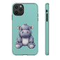 Cute Hippo Phone Case, Tough Phone Cover, Fun Animal Case, Gift for Kids, Cute Decor, Birthday Present