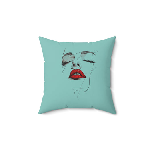 Chic Face Art Pillow, Home Decor Accent, Modern Artwork Cushion, Gift for Her, Cozy Living Room Pillow, Art Lover's Gift