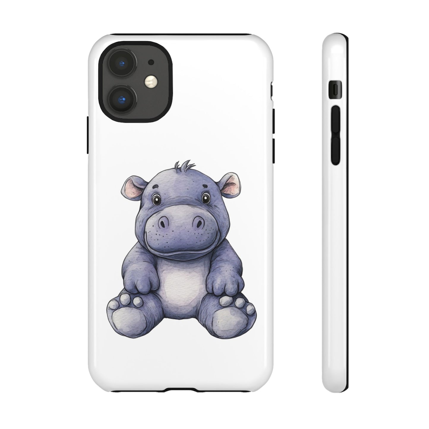 Cute Hippo Phone Case, Unique Tough Cases, Animal Lover Gift, Cute Animal Design, Baby Animal Phone Accessory
