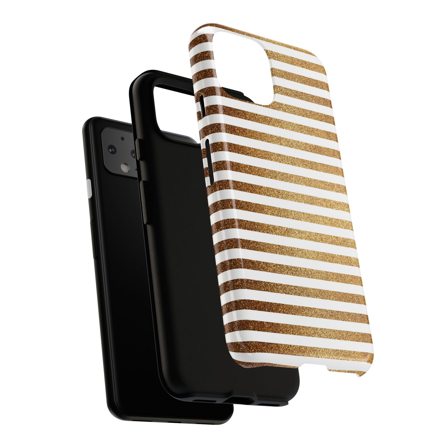 Glamorous Gold Striped Phone Case | Tough Cases, Stylish Phone Cover, Chic Accessories, Gift for Her, Fashionable Tech