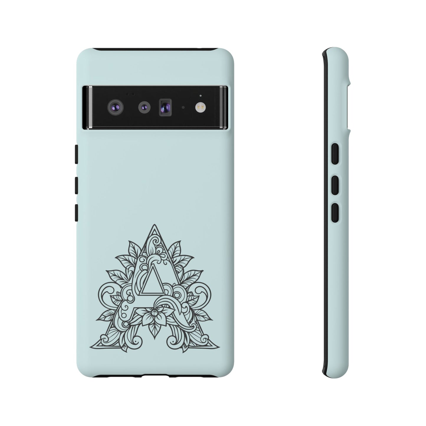 Personalized Tough Phone Case, Floral Monogram Cell Phone Cover, Custom Protective Case, Unique Gift, Birthday, Graduation