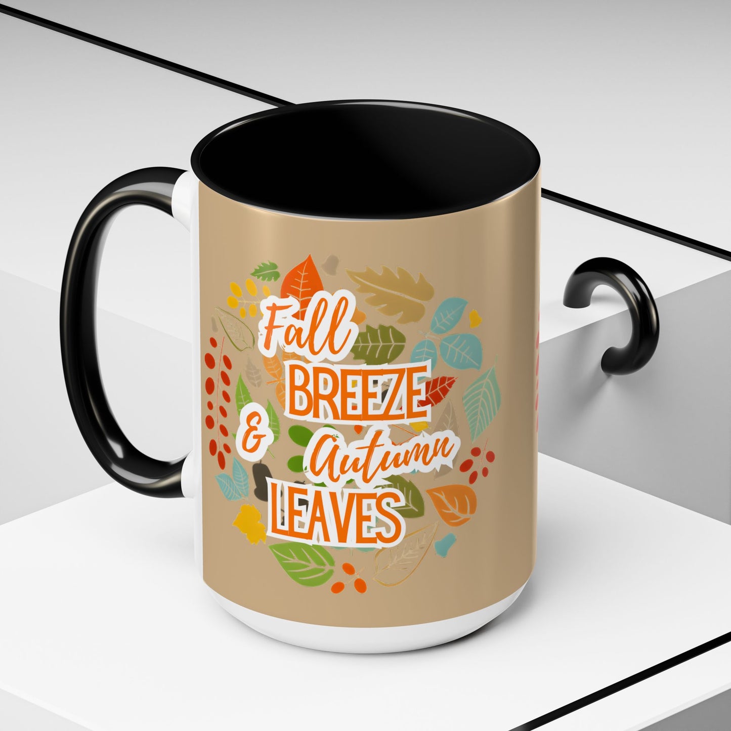 Fall Breeze & Leaves Coffee Mug, Autumn Mug, Seasonal Drinkware, Cozy Kitchen Decor, Perfect Gift for Fall Lovers