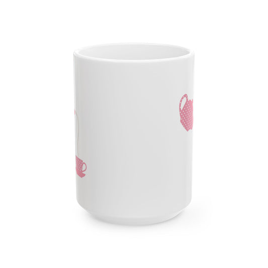 Charming Pink Teapot Ceramic Mug | Perfect for Tea Lovers, Gift for Mother's Day, Birthday, Kitchen Decor, Cozy Evenings