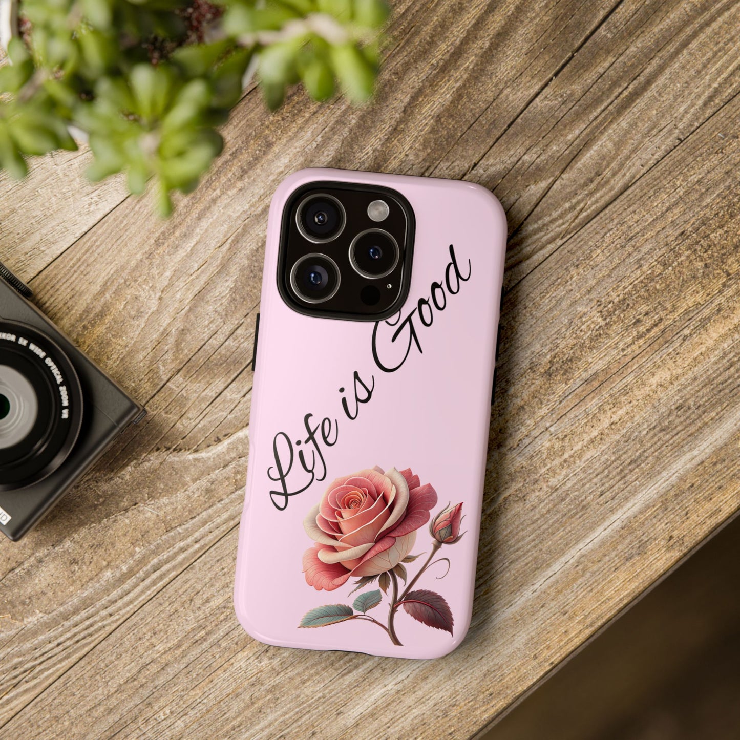 Roses & Positivity Phone Case - Floral Design, Life is Good, Tough Cases for Everyday Wear, Gift for Friends, Mother's Day, Spring [...]