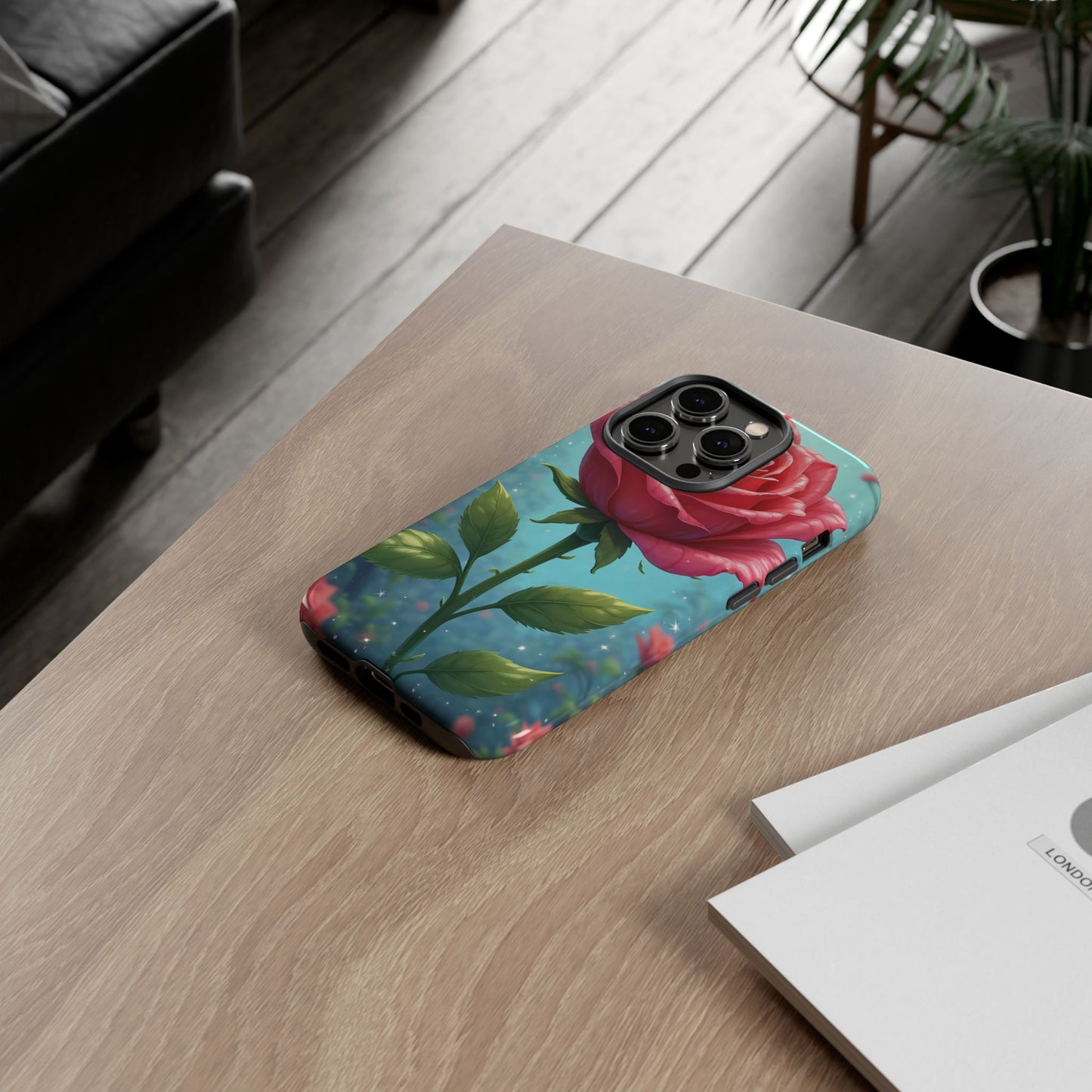 Floral Phone Case, Tough Cases with Elegant Rose Design, Stylish iPhone Cover, Rose Flower Gift for Nature Lovers, Unique Mobile Accessories