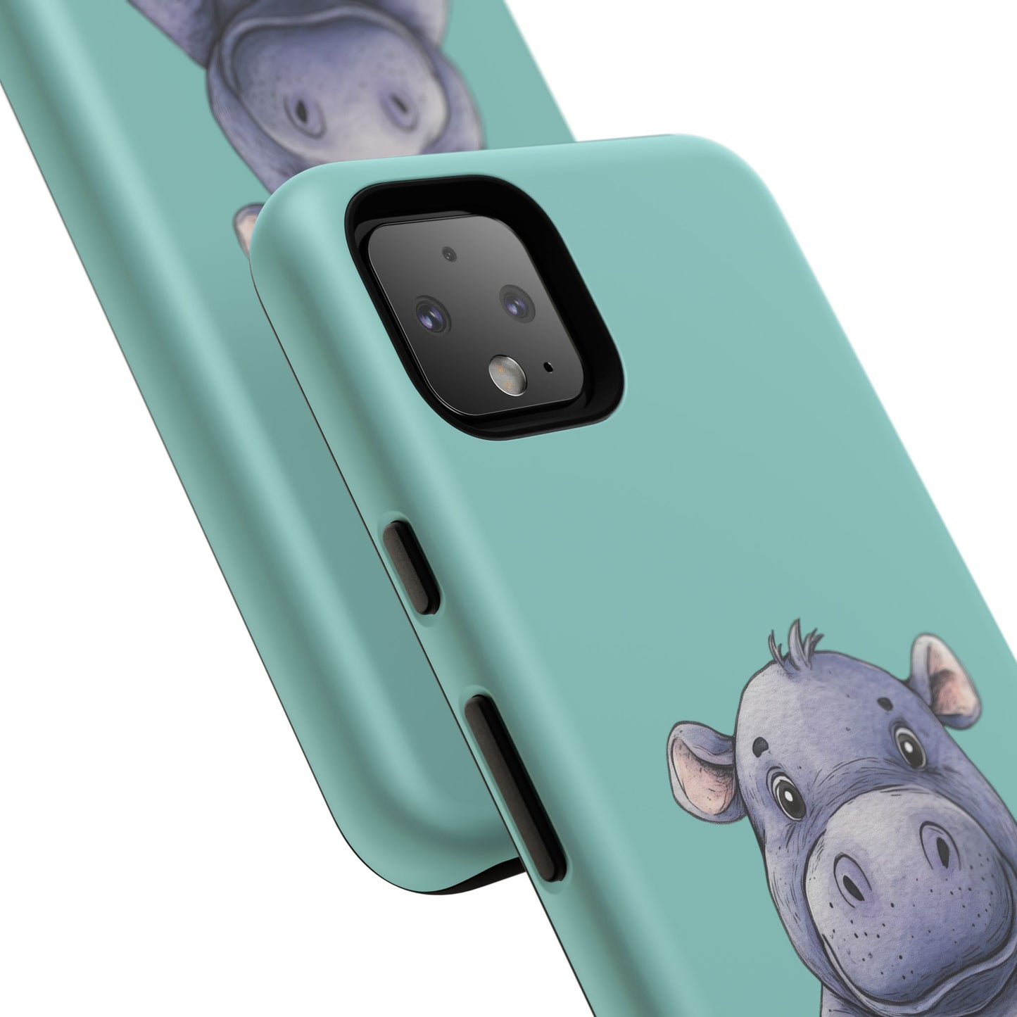 Cute Hippo Phone Case, Tough Phone Cover, Fun Animal Case, Gift for Kids, Cute Decor, Birthday Present