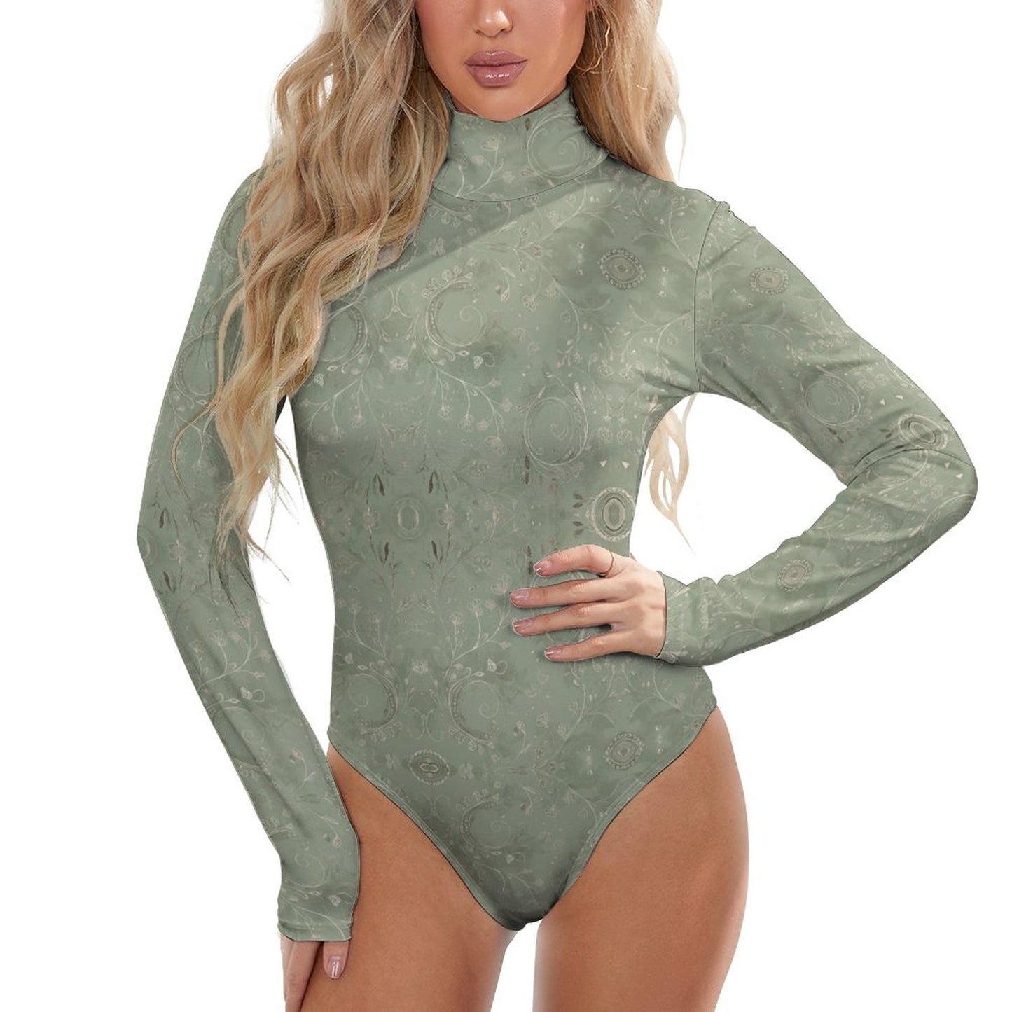 High-collar Long-sleeve Bodysuit
