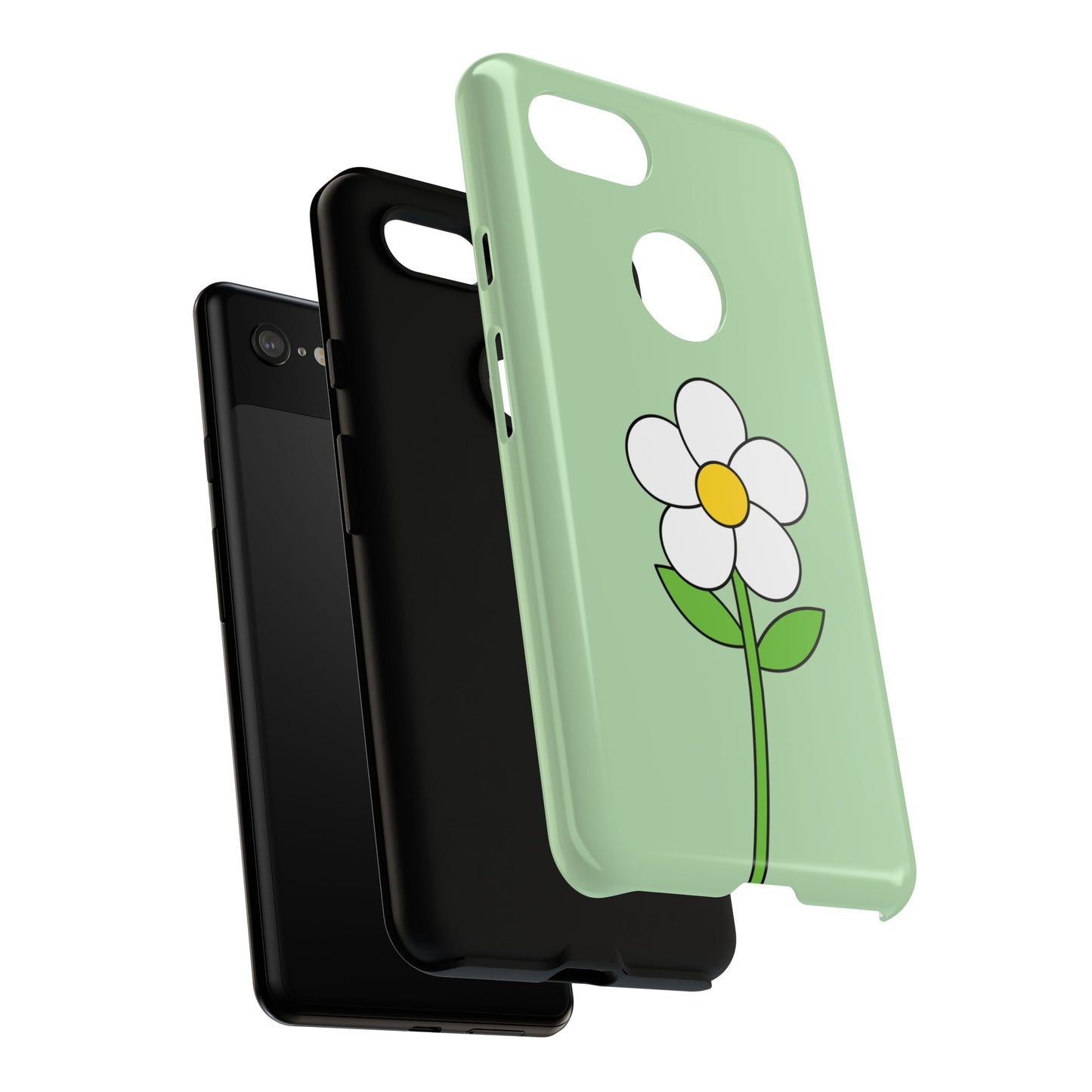 Floral Phone Case - Tough Cases for Nature Lovers, Cute Green Flower Design, iPhone Cover, Gift for Her, Spring Accessories