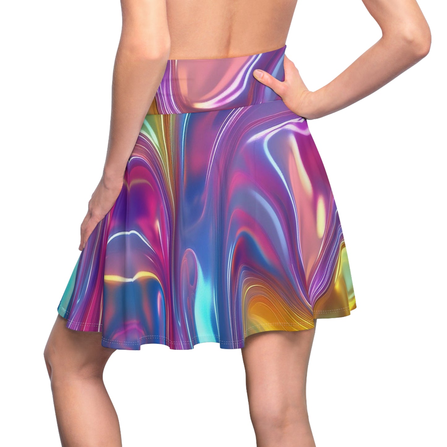 Vibrant Women's Skater Skirt, Colorful AOP Fashion Skirt, Perfect for Summer Parties, Festivals, Casual Outings, Boho Style