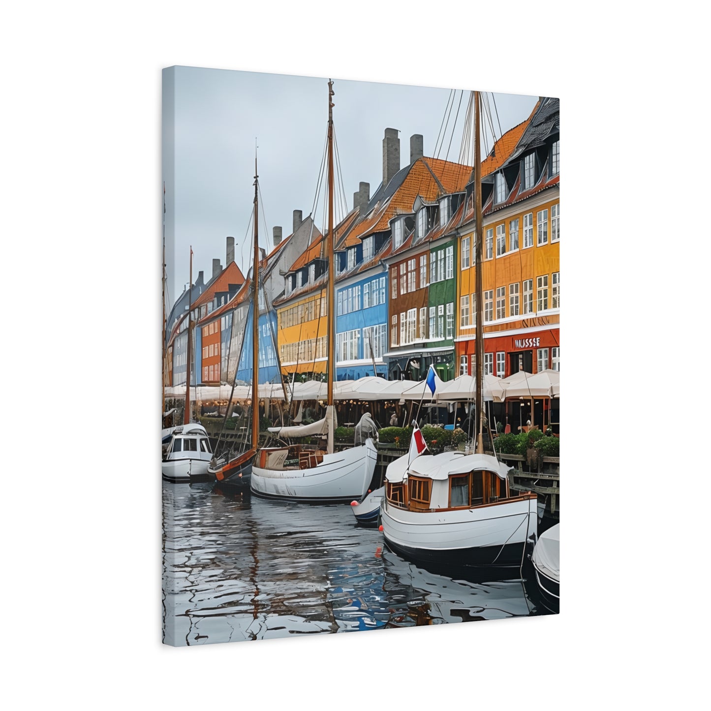 Coastal Canvas Print, Vibrant Harbor Art, Nautical Home Decor, Gift for Sailors, Maritime Wall Art