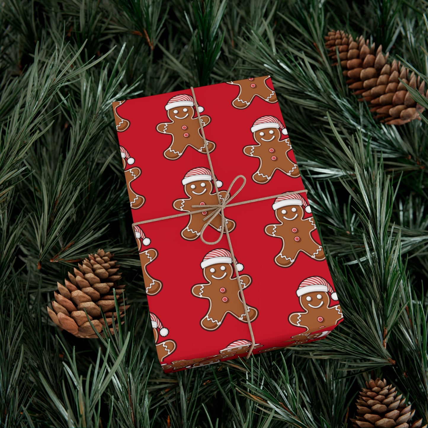 Festive Gingerbread Gift Wrap Papers for Holiday Gifting, Christmas, Birthdays, Surprise Parties, Eco-Friendly Wrapping