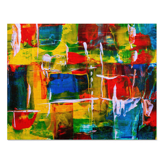 Colorful Abstract Jigsaw Puzzle with Tin - Fun Family Game, Art-Inspired Gift, Engaging Activity, Unique Home Decor, Perfect for Relaxing
