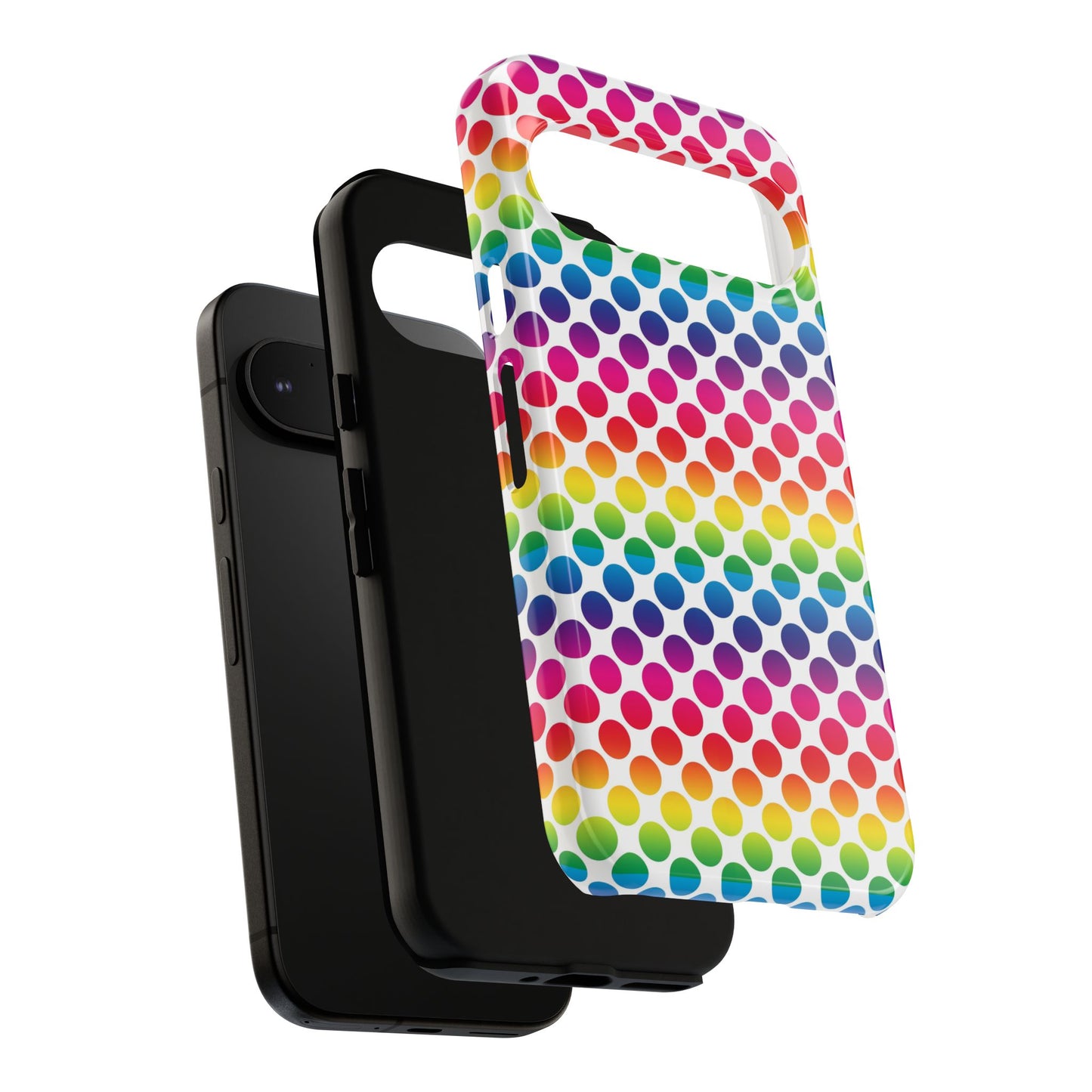 Rainbow Dot Phone Case, Colorful Phone Cover, Fun Phone Accessory, Gift for Friends, Trendy Mobile Case