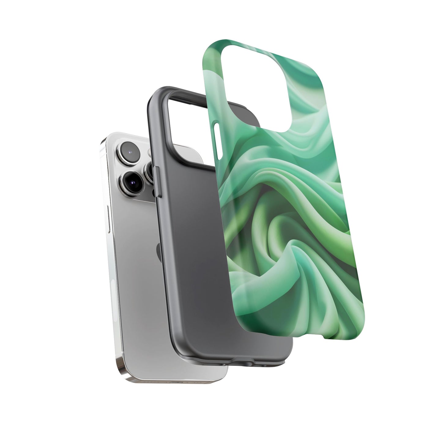 Stylish Phone Case, Tough Case, Green Abstract Design, Cell Phone Cover, Unique Gift, Trendy Accessory
