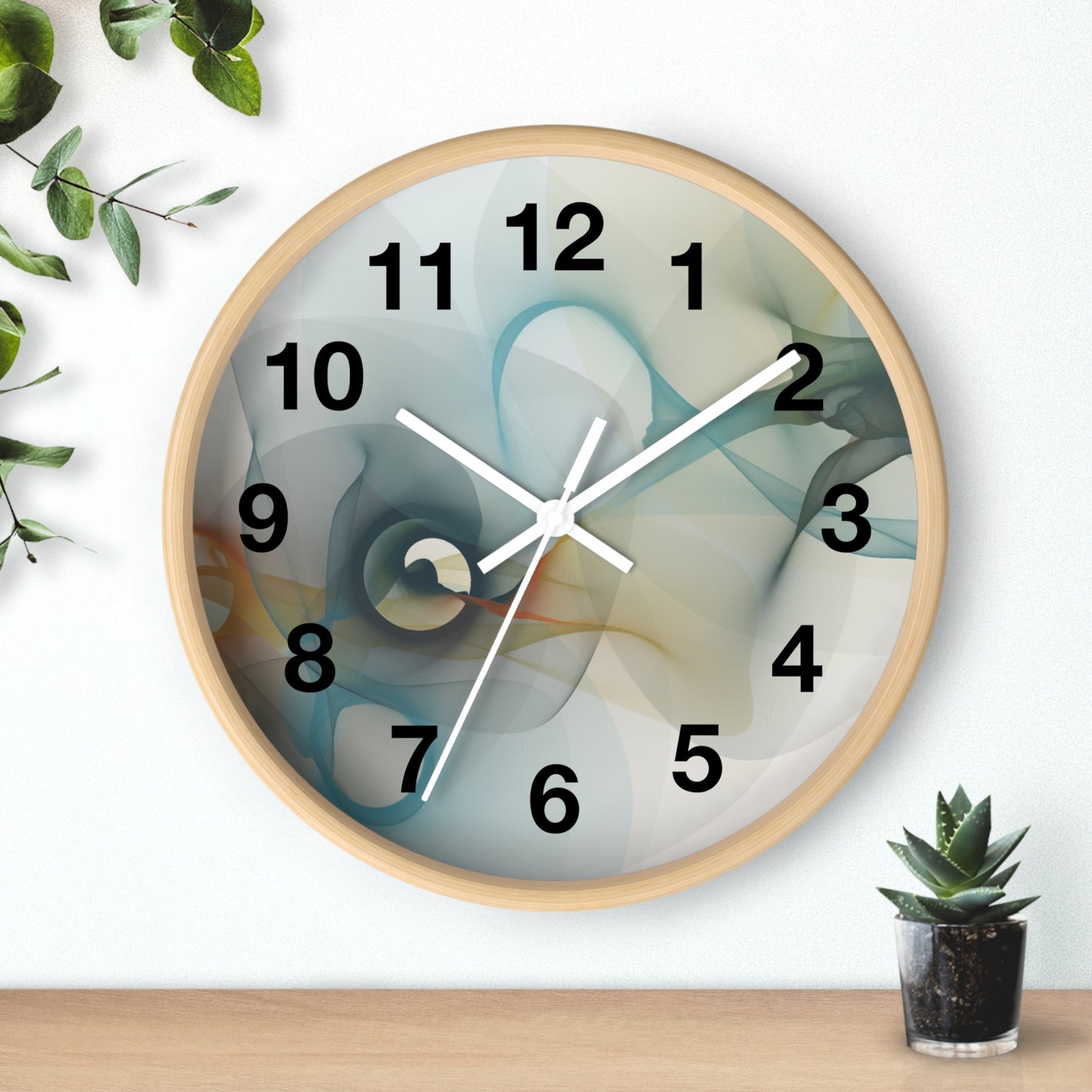 Abstract Smoke Wall Clock | Modern Home Decor, Artistic Timepiece, Gift for Her, Unique Office Clock, Housewarming Decoration