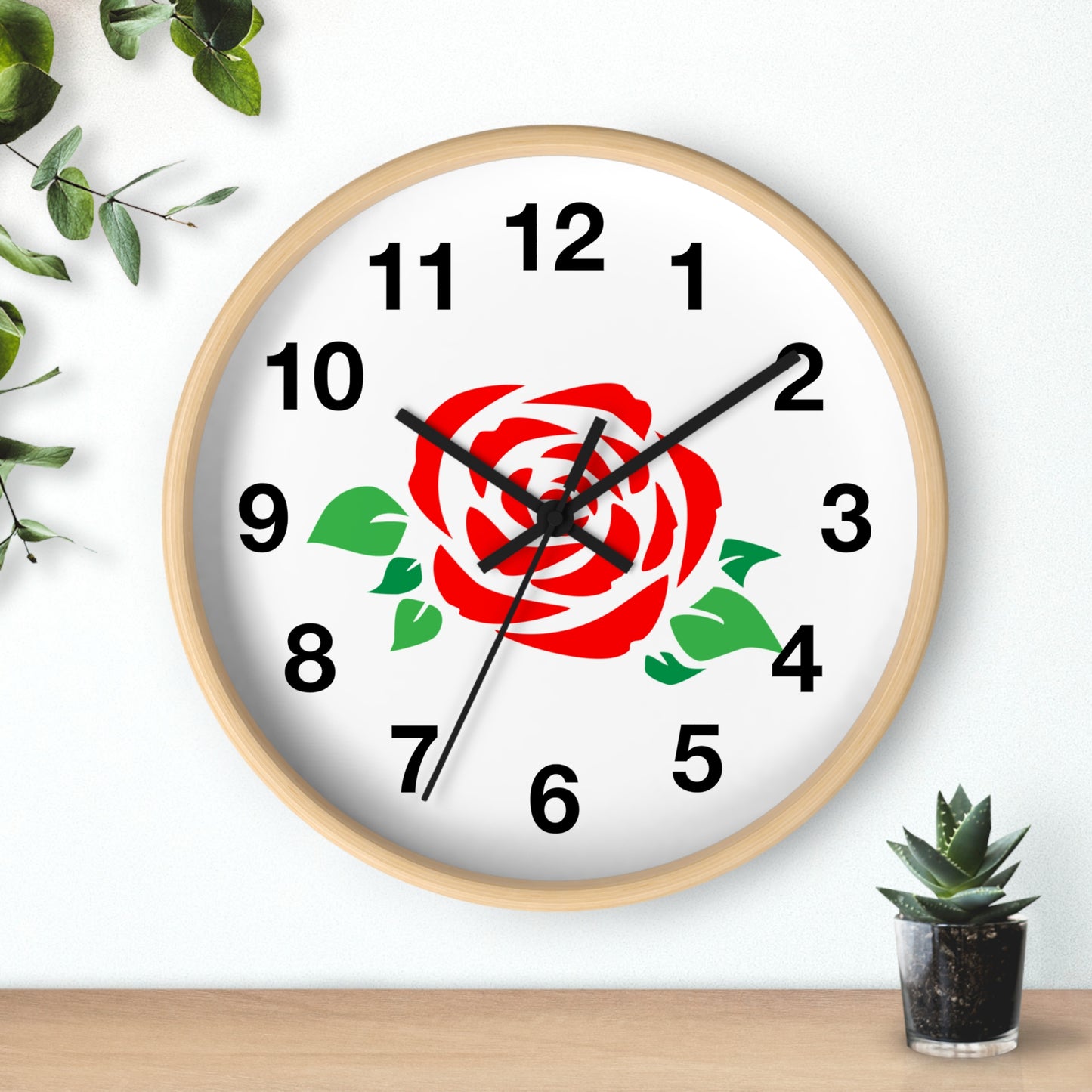 Rose Floral Wall Clock | Elegant Home Décor, Gift for Flower Lovers, Timeless Design, Spring Decor, Birthday Gift