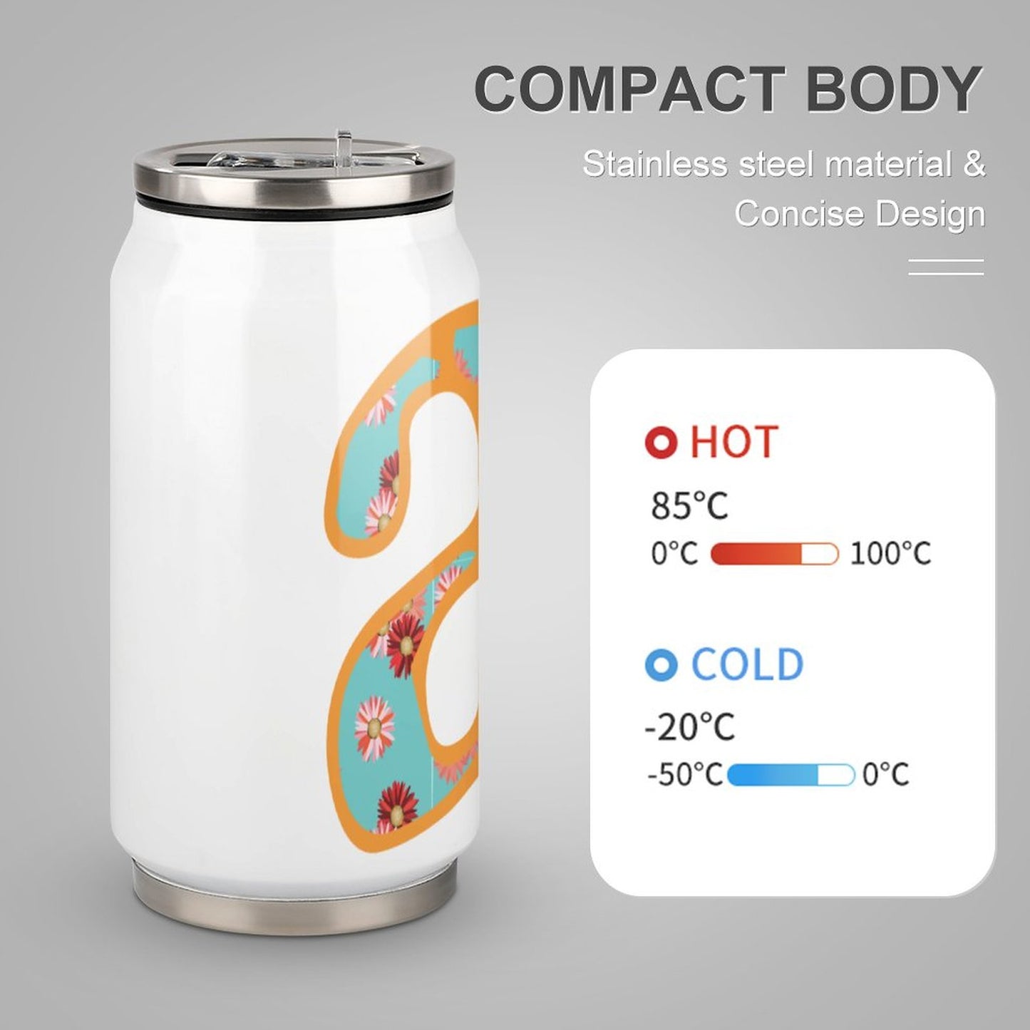 Stainless Steel Tumbler with Straw (All-Over Printing)