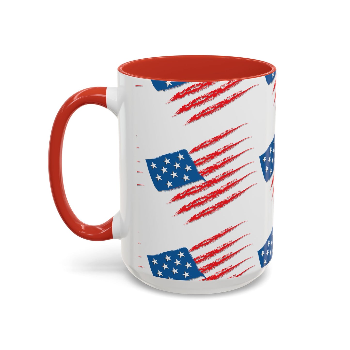 Patriotic Accent Coffee Mug | USA Flag Design, Perfect Gift for Veterans & Independence Day, Coffee Lover's Merchandise, Red White [...]