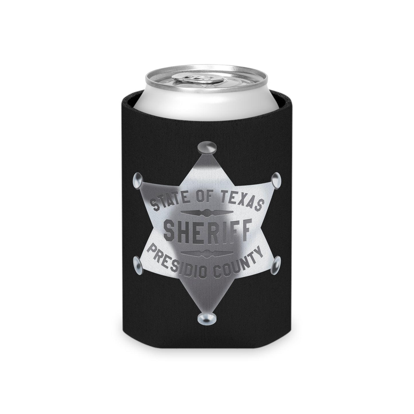 Sheriff Badge Can Cooler, Texas Sheriff Cooler, BBQ Coolers, Party Drink Holder, Outdoor Event Gifts, Custom Koozie