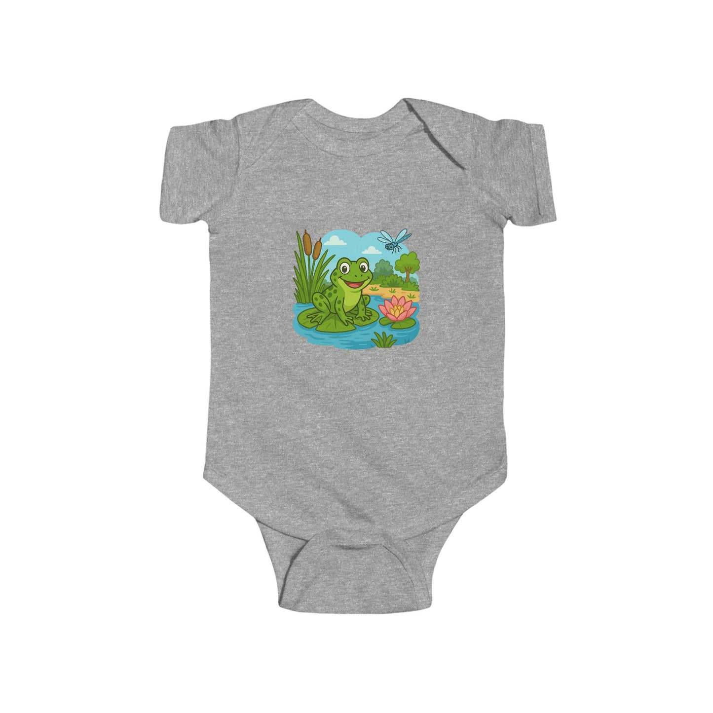 Baby Bodysuit - Cute Frog Pond Graphic Infant Onesie
